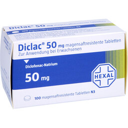 Abbildung: Diclac 50 magensaftresistente Tabletten 100 St, Tabletten magensaftresistent PZN 03223226