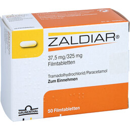 Abbildung: Zaldiar 37,5 mg / 325 mg Filmtabletten 50 St, Filmtabletten PZN 03235985