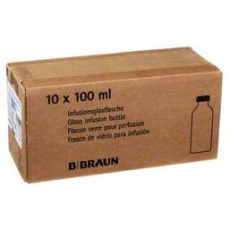 Abbildung: Kochsalzlösung 0,9% Glasflasche Infusionslösung, 10X100 ml PZN 03239138