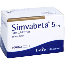 Abbildung: Simvabeta 5 mg Filmtabletten 100 St, Filmtabletten PZN 03241081