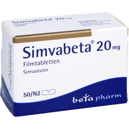 Abbildung: Simvabeta 20 mg Filmtabletten 50 St, Filmtabletten PZN 03241135