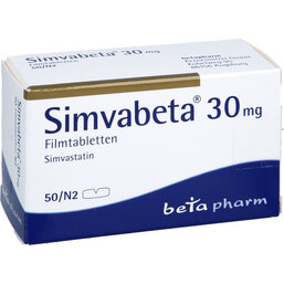 Abbildung: Simvabeta 30 mg Filmtabletten 50 St, Filmtabletten PZN 03241164