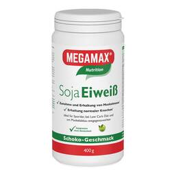 Abbildung: Megamax Soja Eiweiß Schoko Pulver Pulver, 400 g PZN 03246397