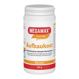 Abbildung: Megamax Aufbaukost Banane Pulver 500 g, Pulver PZN 03246552