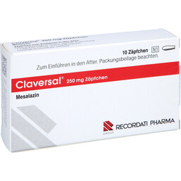 Abbildung: Claversal 250 mg Zäpfchen 10 St, Suppositorien PZN 03255278