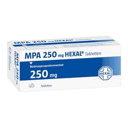Abbildung: MPA 250 Hexal Tabletten 50 St, Tabletten PZN 03255841