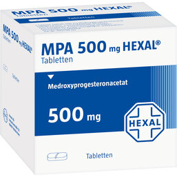 Abbildung: MPA 500 Hexal Tabletten 50 St, Tabletten PZN 03255864