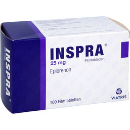 Abbildung: Inspra 25 mg Filmtabletten 100 St, Filmtabletten PZN 03270409