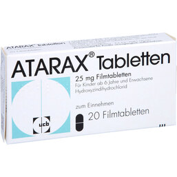 Abbildung: Atarax 25 mg Filmtabletten 20 St, Filmtabletten PZN 03283642
