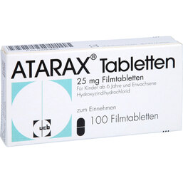 Abbildung: Atarax 25 mg Filmtabletten 100 St, Filmtabletten PZN 03283665