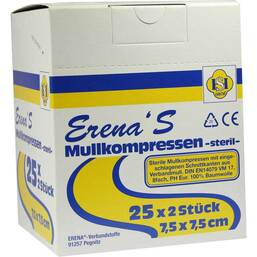 Abbildung: Erena Steril Mullkompresse 7,5x7 25X2 St PZN 03305378