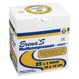 Abbildung: Erena Steril Mullkompresse 10x10 25X2 St PZN 03305384