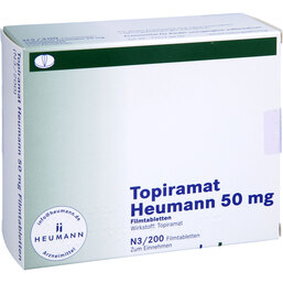 Abbildung: Topiramat Heumann 50 mg Filmtabletten 200 St, Filmtabletten PZN 03327776