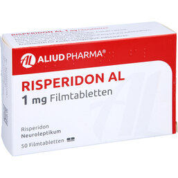 Abbildung: Risperidon AL 1 mg Filmtabletten 50 St, Filmtabletten PZN 03331298