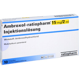 Abbildung: Ambroxol ratiopharm 15 mg / 2 ml Injektionslösung Ampullen 10 St, Ampullen PZN 03355873