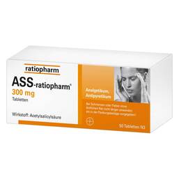 Abbildung: ASS Ratiopharm 300 mg Tabletten Tabletten, 50 St PZN 03358305