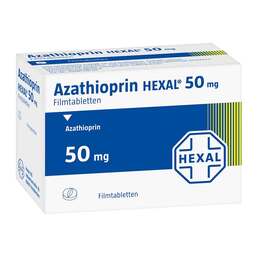 Abbildung: Azathioprin Hexal 50 mg Filmtabletten 100 St, Filmtabletten PZN 03363915