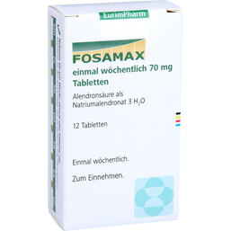 Abbildung: Fosamax 70 mg 1 x wöchentlich Tabletten 12 St, Tabletten PZN 03368829