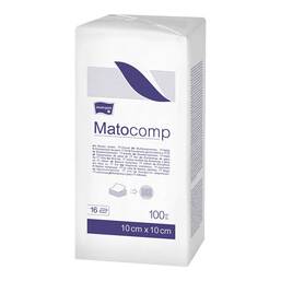 Abbildung: Mullkompressen Matocomp 10x10 cm unsteril 16-fach 100 St, Kompressen PZN 03377780