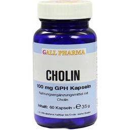 Abbildung: Cholin 100 mg GPH Kapseln 60 St, Kapseln PZN 03378360