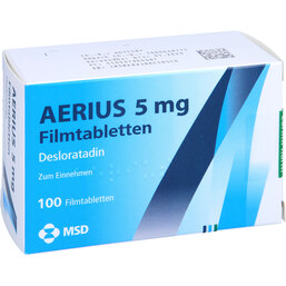 Abbildung: Aerius 5 mg Filmtabletten 100 St, Filmtabletten PZN 03379046