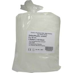 Abbildung: Zellstofftupfer 8x10cm Rolle 2X125 St, Tupfer PZN 03388938