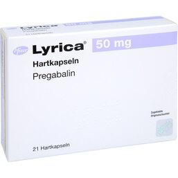 Abbildung: Lyrica 50 mg Hartkapseln 21 St, Hartkapseln PZN 03389300