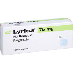 Abbildung: Lyrica 75 mg Kapseln 14 St, Hartkapseln PZN 03389317