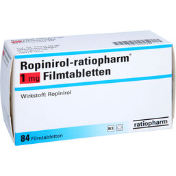 Abbildung: Ropinirol ratiopharm 1 mg Filmtabletten 84 St, Filmtabletten PZN 03391739