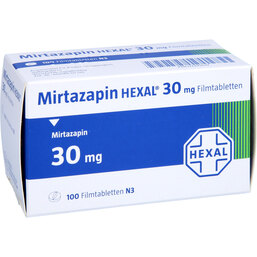 Abbildung: Mirtazapin Hexal 30 mg Filmtabletten 100 St, Filmtabletten PZN 03393537