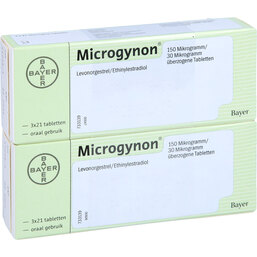 Abbildung: Microgynon 21 überzogene Tabletten 6X21 St, Überzogene Tabletten PZN 03416310