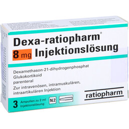 Abbildung: Dexa Ratiopharm 8 mg Injektionslösung Ampullen 3 St, Ampullen PZN 03417746