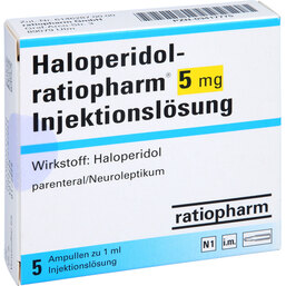 Abbildung: Haloperidol ratiopharm 5 mg Injektionslösung Ampullen 5 St, Ampullen PZN 03417775