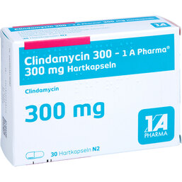 Abbildung: Clindamycin 300 1A Pharma Hartkapseln 30 St, Hartkapseln PZN 03417858