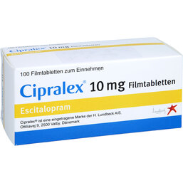 Abbildung: Cipralex 10 mg Filmtabletten 100 St, Filmtabletten PZN 03417930