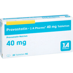 Abbildung: Pravastatin 1A Pharma 40 mg Tabletten 20 St, Tabletten PZN 03417982