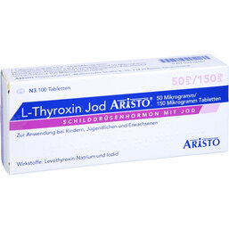 Abbildung: L-Thyroxin Jod Aristo 50 µg / 150 µg Tabletten 100 St, Tabletten PZN 03419461