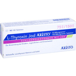Abbildung: L-Thyroxin Jod Aristo 75 µg / 150 µg Tabletten 100 St, Tabletten PZN 03419484