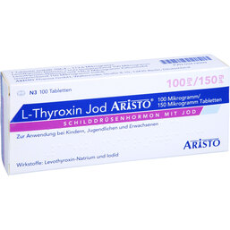 Abbildung: L-Thyroxin Jod Aristo 100 µg / 150 µg Tabletten 100 St, Tabletten PZN 03419509