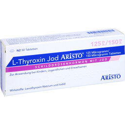 Abbildung: L-Thyroxin Jod Aristo 125 µg / 150 µg Tabletten 50 St, Tabletten PZN 03419515