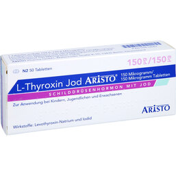 Abbildung: L-Thyroxin Jod Aristo 150 µg / 150 µg Tabletten 50 St, Tabletten PZN 03419567