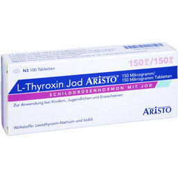 Abbildung: L-Thyroxin Jod Aristo 150 µg / 150 µg Tabletten 100 St, Tabletten PZN 03419573