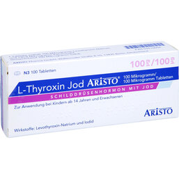 Abbildung: L-Thyroxin Jod Aristo 100 µg / 100 µg Tabletten 100 St, Tabletten PZN 03419604