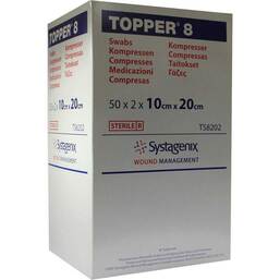 Abbildung: Topper 8 Kompresse steril 10x20 cm 50X2 St, Kompressen PZN 03420375