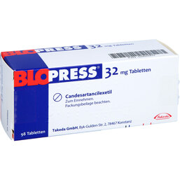 Abbildung: Blopress 32 mg Tabletten 98 St, Tabletten PZN 03420903