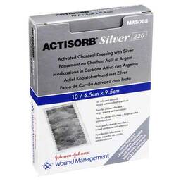 Abbildung: Actisorb 220 Silver 9,5x6,5 10 St, Kompressen PZN 03424143