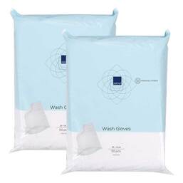 Abbildung: Molton Waschhandschuhe 16x23 cm geschweißt 20X50 St, Handschuhe PZN 03429614