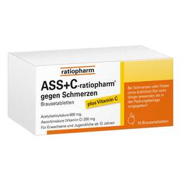 Abbildung: ASS + C ratiopharm gegen Schmerzen Brausetabletten Brausetabletten, 10 St PZN 03429991