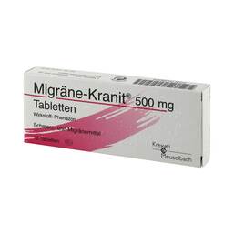 Abbildung: Migräne Kranit 500 mg Tabletten Tabletten, 10 St PZN 03438004