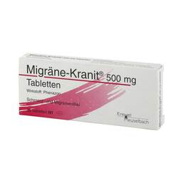 Abbildung: Migräne Kranit 500 mg Tabletten Tabletten, 20 St PZN 03438010
